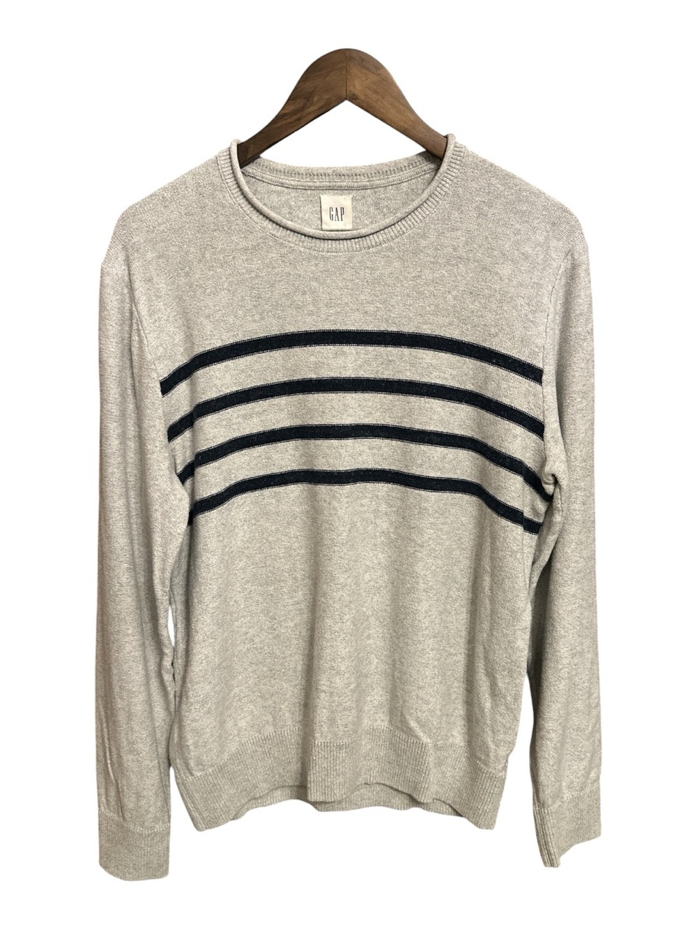 VTG Gap Roll Neck Sweater Men’s Med Fisherman Cotton Coastal Y2K Nautical Stripe